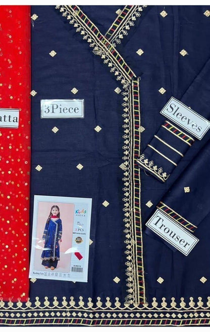 3 pcs Unstitched Dress